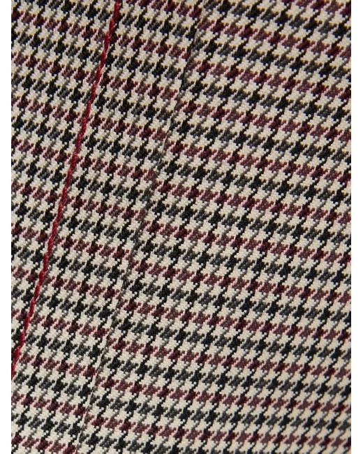 Marni Gray Houndstooth-Pattern Flared Mini Dress