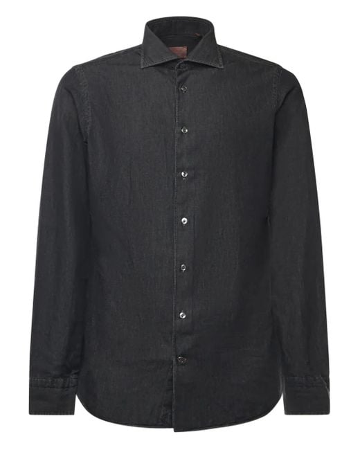 Camicia Denim di Borriello in Black da Uomo