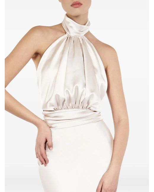 ALEXIA & ANTONIA White Draped Blouse