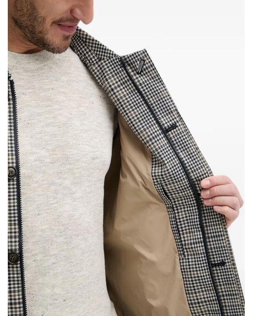 Barbour Gray Manteau Roking À Simple Boutonnage Et À Carreaux for men
