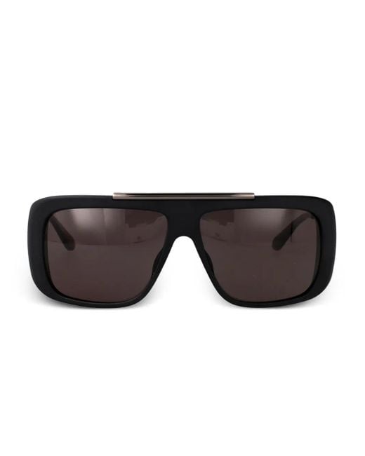 McQueen Black Matte Oversized Square Sunglasses