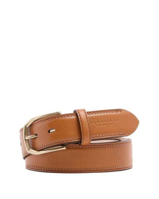 The Bridge Brown Leather Buckle Belt for men