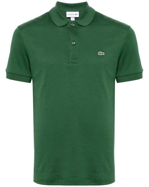 Lacoste Green Logo-Patch Jersey Polo Shirt for men
