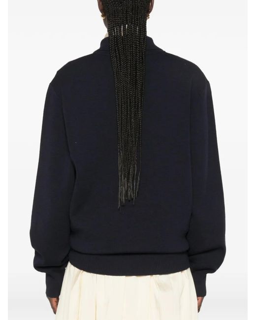 Rohe Black Button-Placket Polo Sweater