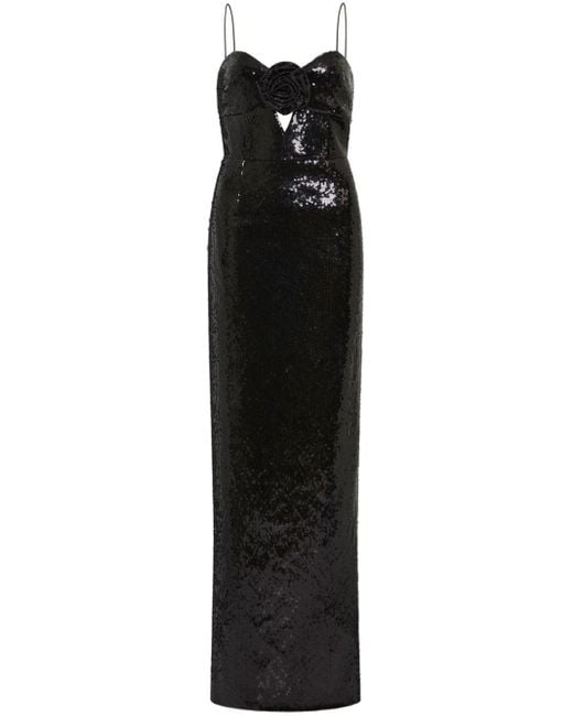 Rebecca Vallance Black Denise Sequin-embellished Gown