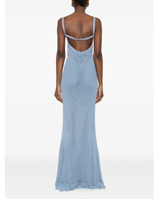 Blumarine Women's Blue Lace Dress - www.rajagirimanappuram.com