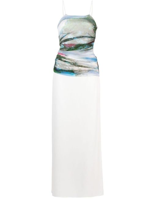 Christopher Esber Maxi-jurk Met Gedrapeerd Vlak in het Blue