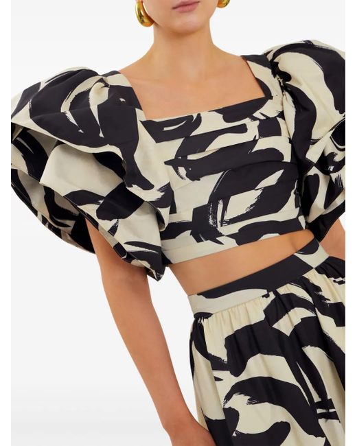 Rebecca Vallance Black Pompidou Bluse Mit Abstraktem Print