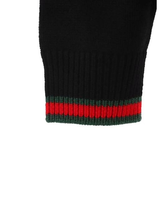 Gucci Black Dropped Shoulder Web Trim Sweatshirt