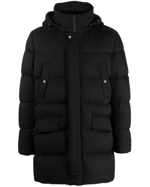 Herno Black Arandelle Detachable-hood Coat for men