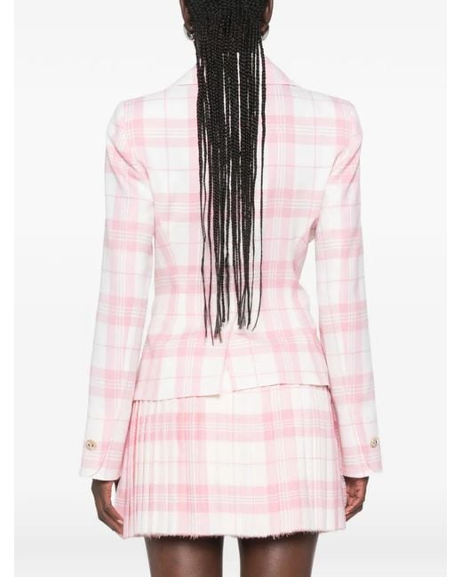 Vivienne Westwood Pink Drunken Check-Pattern Jacket