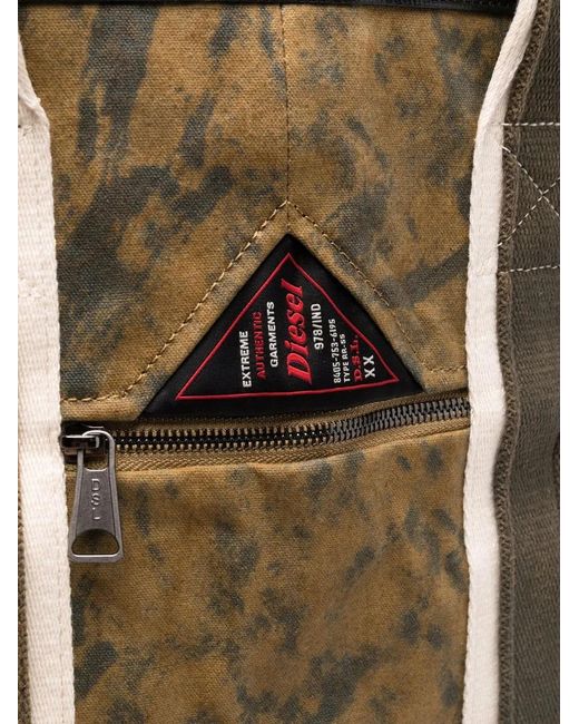 DIESEL Green Evas Waxed Tote Bag for men