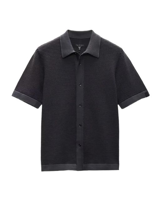 Rag & Bone Black Textured Short-Sleeve Shirt for men