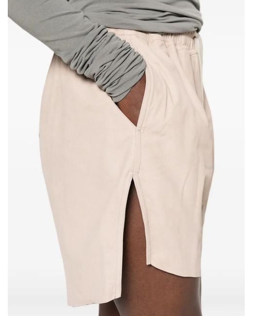 Rick Owens Natural Leather Shorts