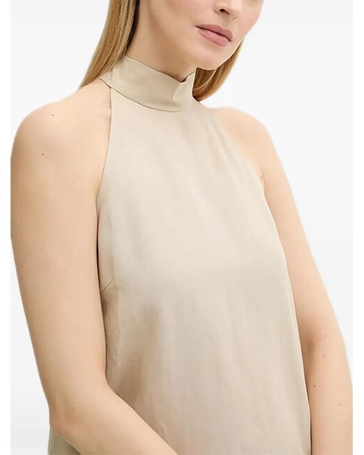 Samsøe & Samsøe White High-Neck Tie Top