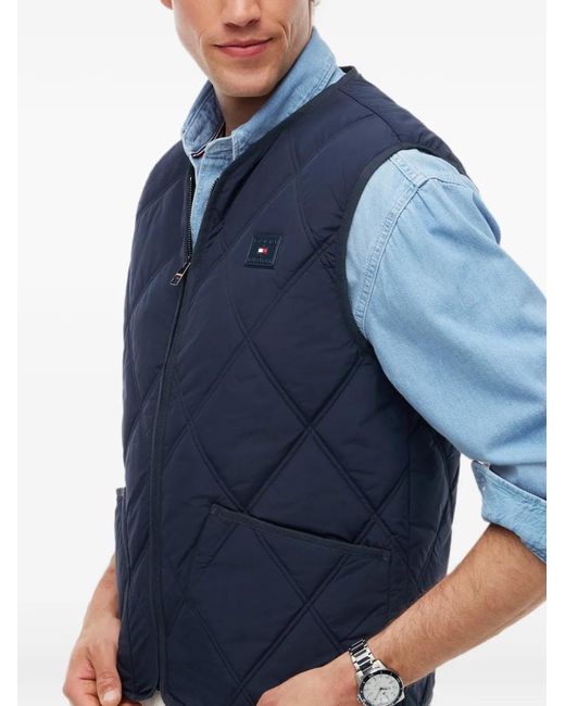 Tommy Hilfiger Blue Diamond-Quilted Gilet for men