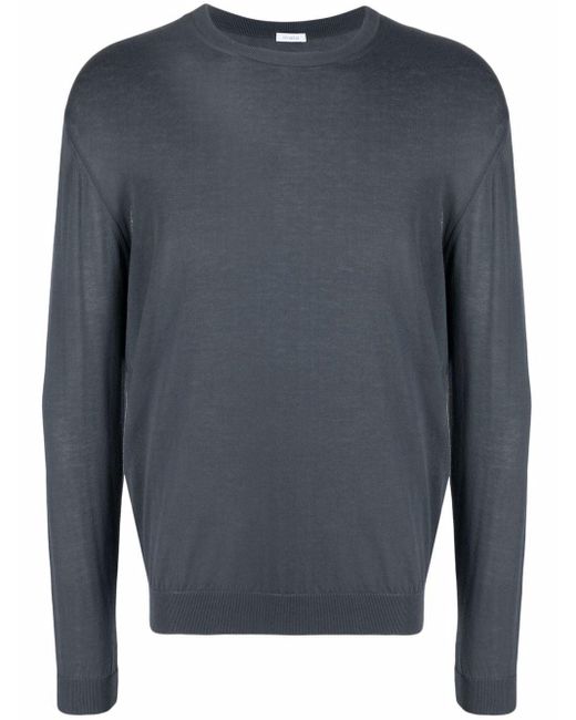 Malo Gray Crew-neck Fitted Jumper for men