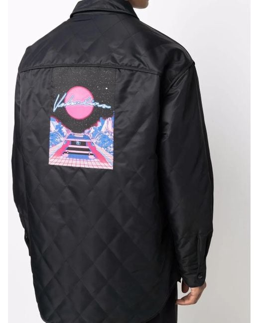 Valentino Garavani Black Quilted Shirt Jacket for men