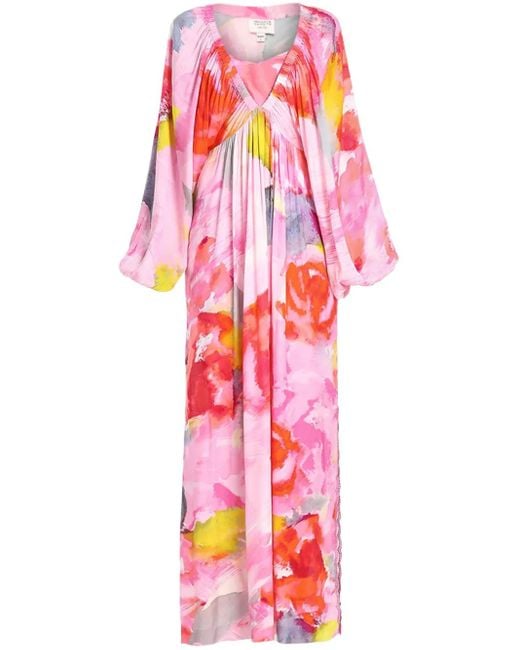 Hemant & Nandita Pink Kleid Mit Blumen-Print
