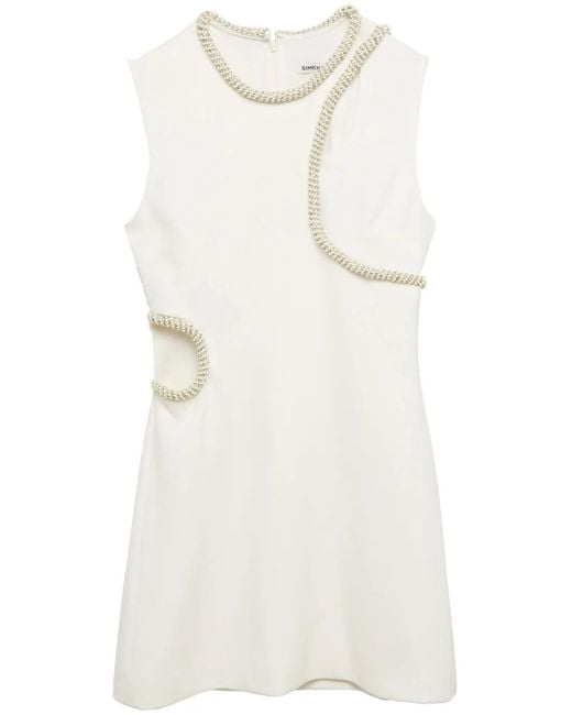 Robe Sans Manches Kat À Ornements En Cristal Jonathan Simkhai en coloris Natural