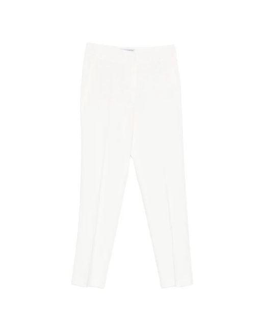 Ermanno Scervino White Pantalon Droit À Passants De Ceinture