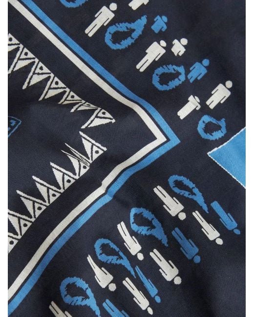 Etro Blue Graphic-print Cotton Shirt for men