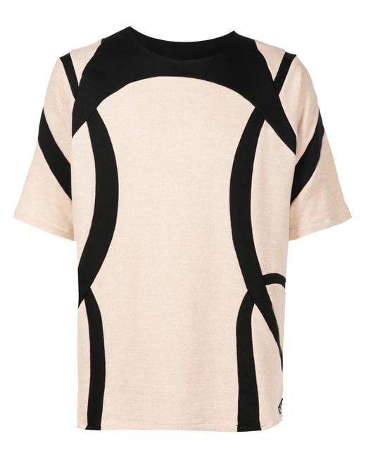 Amir Slama Black Panelled Cotton T-Shirt for men