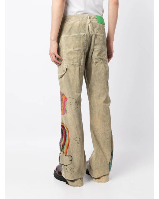 Off-White c/o Virgil Abloh Natural Cartoon Flared Carpenter Pants for men