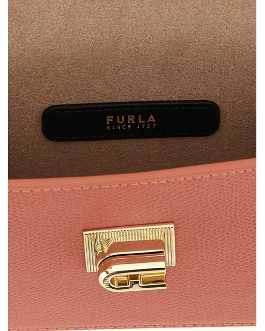 Furla Pink Mini 1927 Grain-Finish Leather Crossbody Bag