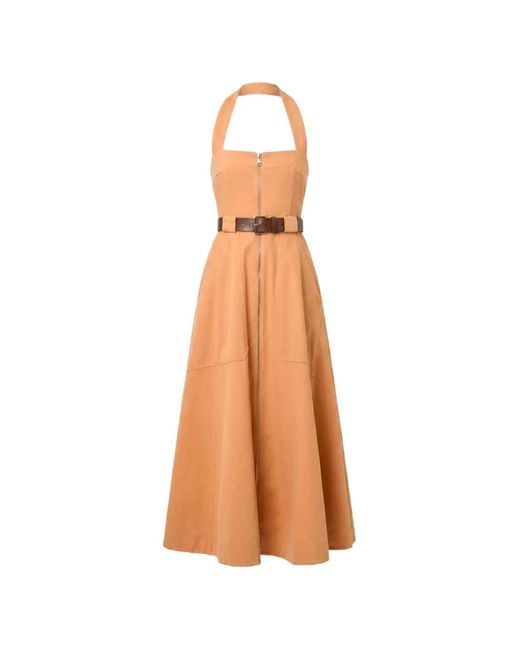 Nicholas White Anastasia Halter-Neck Maxi Dress
