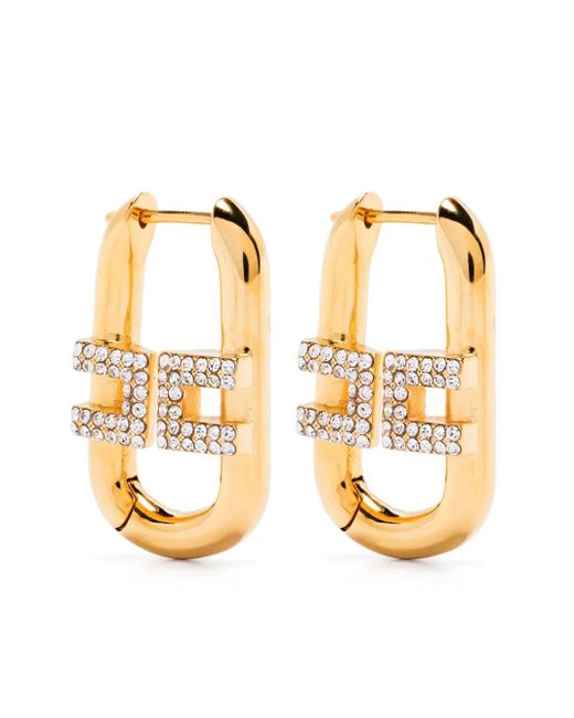 Elisabetta Franchi ラインストーン ピアス Metallic