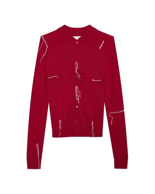 ShuShu/Tong Red Crew-Neck Cardigan