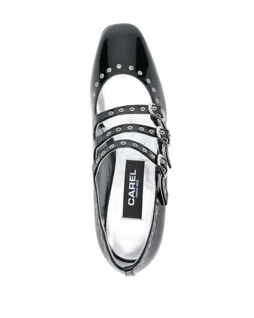 CAREL PARIS Black 40Mm Eyelet-Detail Pumps