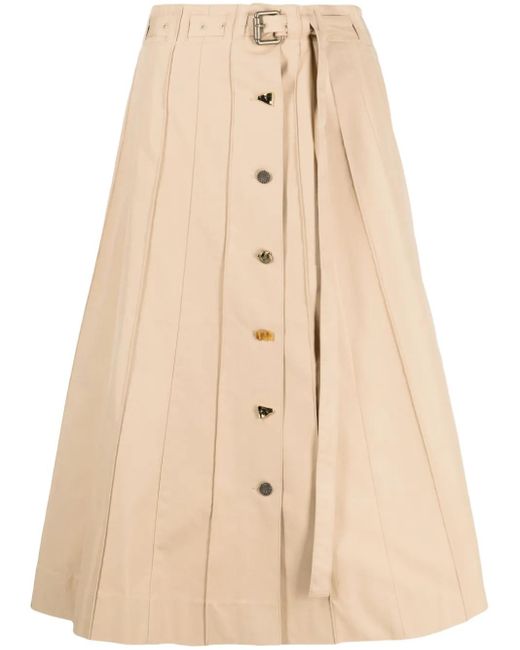Rejina Pyo Natural Noor Pleated Midi Skirt