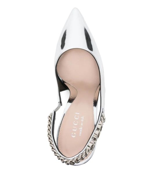 Gucci レザーパンプス White