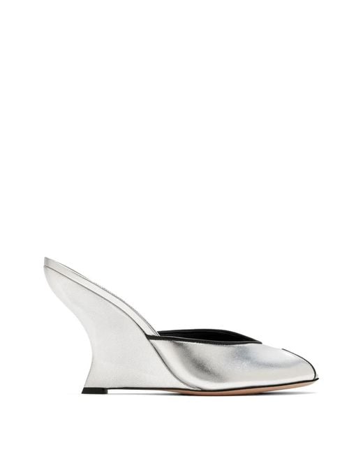 Veronica Beard White Mirabel Mules