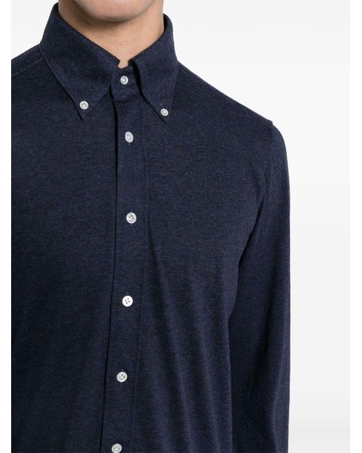 N.Peal Cashmere Hemd mit Button-down-Kragen in Blue für Herren