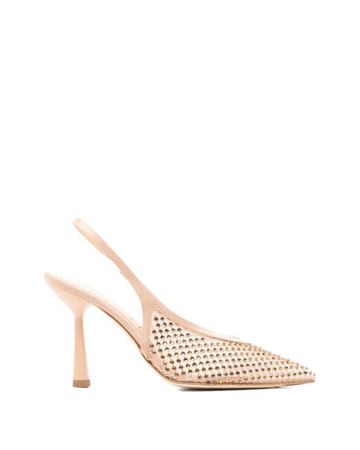 Chantal White Studded Slingback Court Shoes