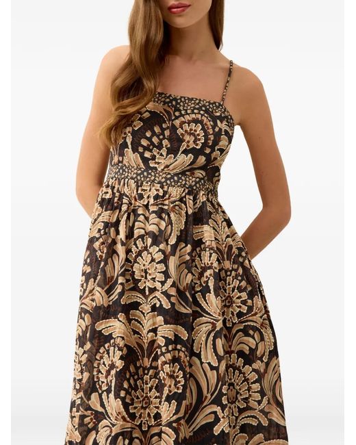 Marie Oliver Natural Seana Floral-Print Cotton Dress
