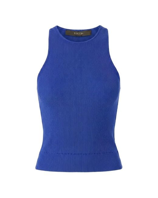 Toccin Blue Avery Ribbed Tank Top