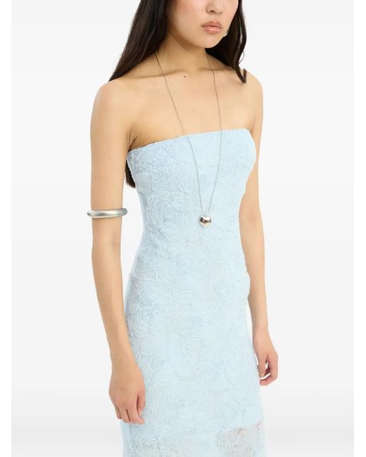 ROTATE BIRGER CHRISTENSEN Floral Mesh Tube Maxi Dress in Blue | Lyst UK