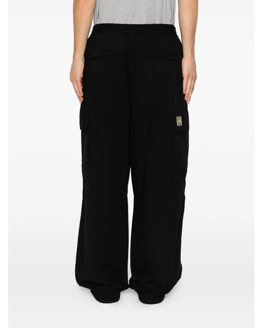 Carhartt Black Mandler Logo-Patch Cargo Pants for men