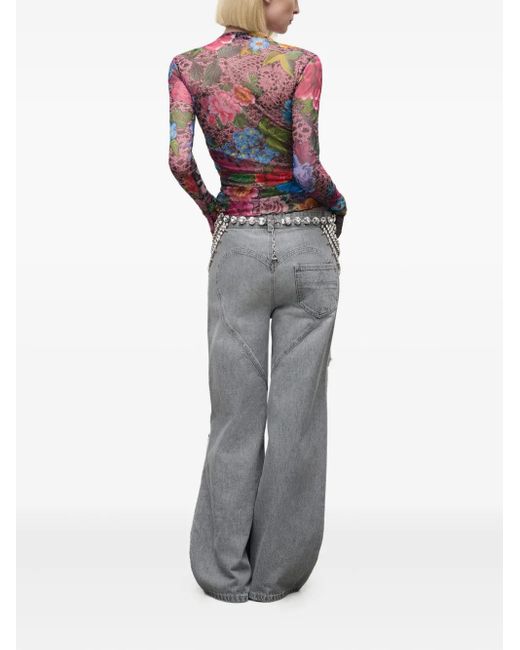 Area Gray Crystal-Embellished Jeans