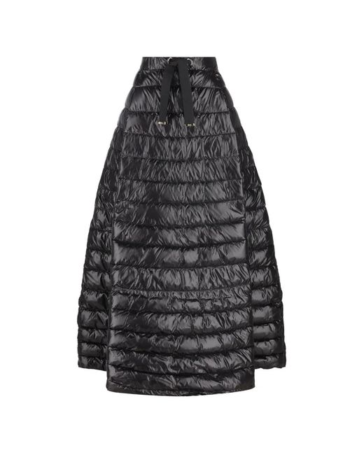 Herno Black Quilted Drawstring Maxi Skirt