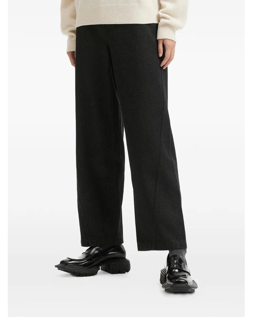 Adererror Black Patch-Detail Straight Jeans