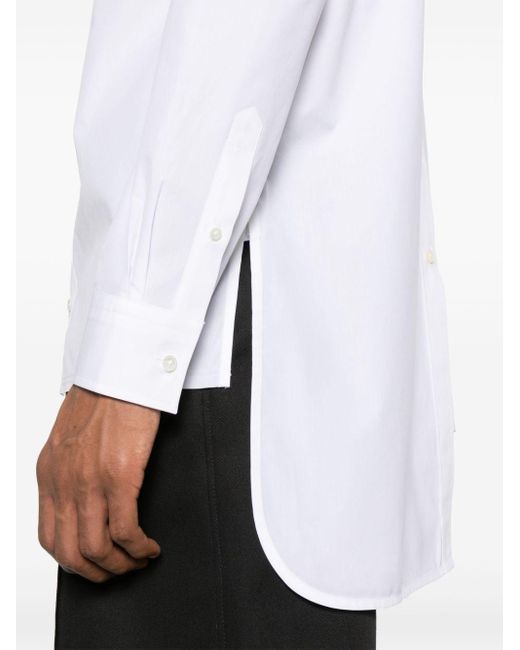 Lanvin Asymmetrisch Overhemd Met Logoprint in het White voor heren