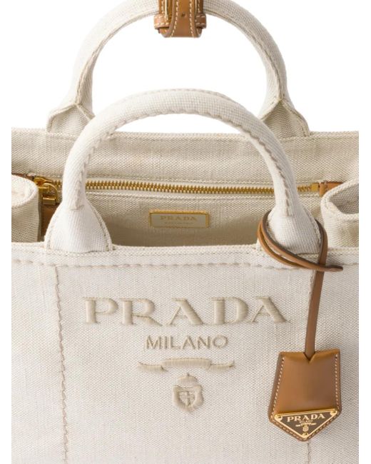 Prada Natural Small Jardinière Tote Bag