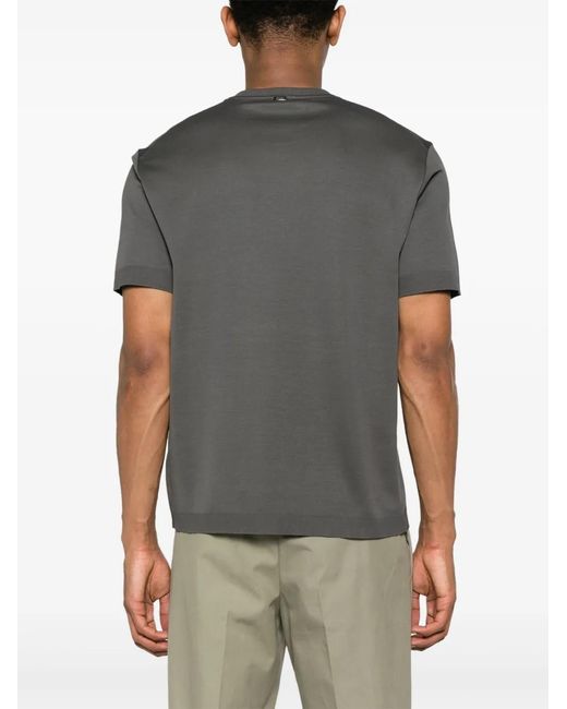 Herno Gray Piqué-Weave T-Shirt for men
