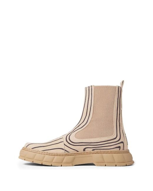 Viron Natural Graphic-Print Round-Toe Boots