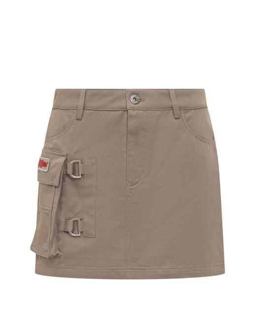 Off-White c/o Virgil Abloh Brown Pocket Mini Skirt
